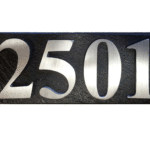 Dark Charcoal Slate, Stainless Steel Lettering Condo Sign