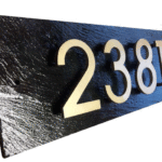 Dark Stone Gold Spaced Numbers - Contemporary Sign