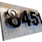 Stone Spaced Numbers Contemporary Sign