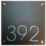 Matte Back Plate, Silver Metal Numbers Address Sign