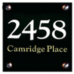 Black Engraved Stone Sign - White Lettering