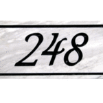 Engraved White Marble Sign - Black Lettering