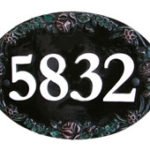Classic Oval Cast Look Address Sign - Bronze Finish, Intricate Floral Design