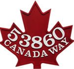 Classic Oval Cast Look Address Sign - Canada Flag