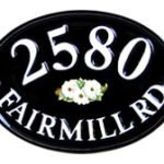 Classic Oval Cast Look Address Sign - Black