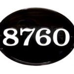 Classic Oval Cast Look Address Sign - Glossy Black