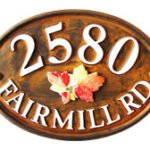 Classic Oval Cast Look Address Sign - Rust