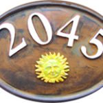 Classic Oval Cast Look Address Sign - Rust Style 2