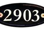 Classic Oval Cast Look Address Sign - Black, Daisy Emblem