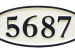 Classic Oval Cast Look Address Sign - White Style 2