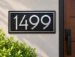Matte Black Stainless Steel Address Sign with Silver Numbers