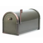 Bronze Mailbox with Antique Copper Accents (Coronado Post Mount)