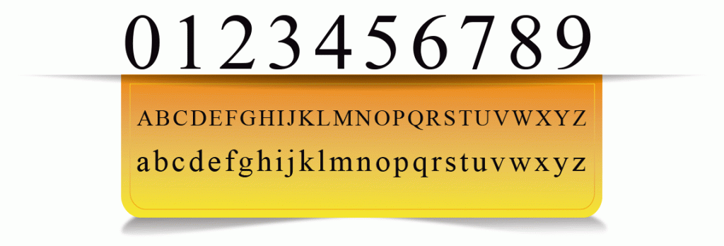 Times New Roman 3D letters and numbers for address and office signs