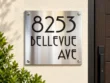 Square Stainless Steel House Number and Street Sign