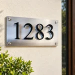 Stainless Steel Number Plaque with Floating Black Numbers