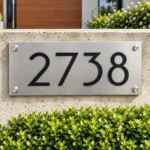 Brushed Stainless Steel House Number Plaque