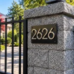 Black Address Plaque with Raised Aluminium Numbers