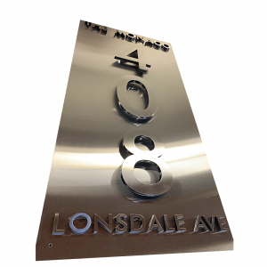 3-Stainless steel Vertical Sign - ASC Signage.