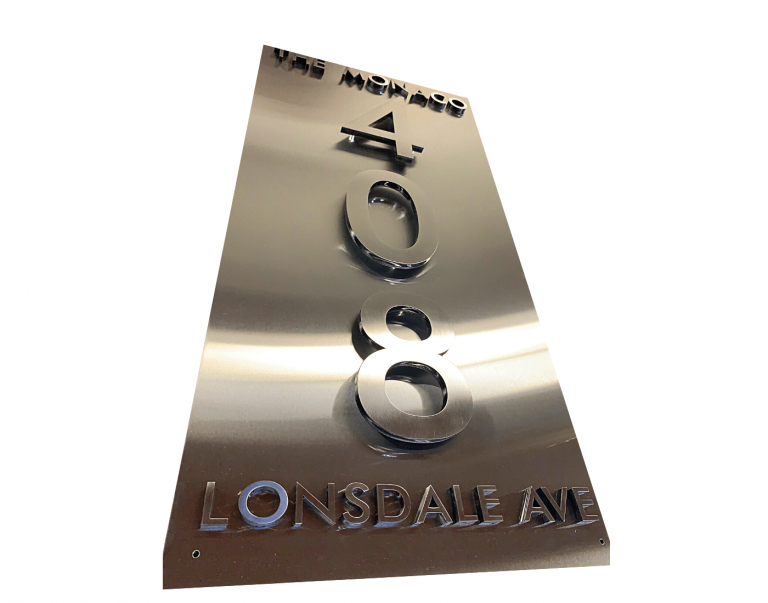 3-Stainless steel Vertical Sign - ASC Signage.