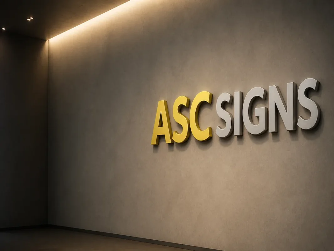 Custom 3D office lettering and interior dimensional signs installed in modern commercial office in Vancouver by ASC Signs