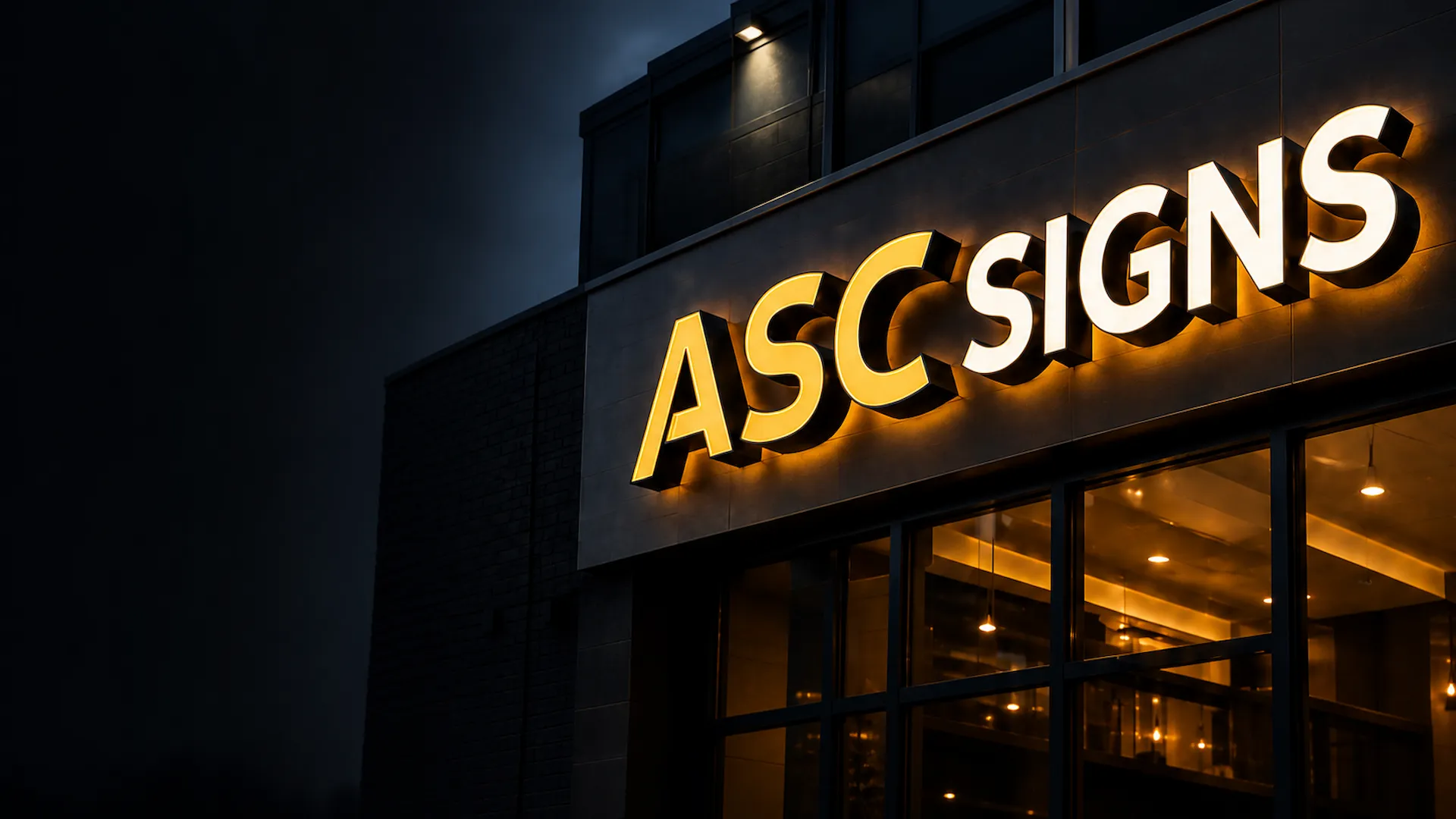 Custom illuminated channel letter storefront sign installed by ASC Signs in Metro Vancouver