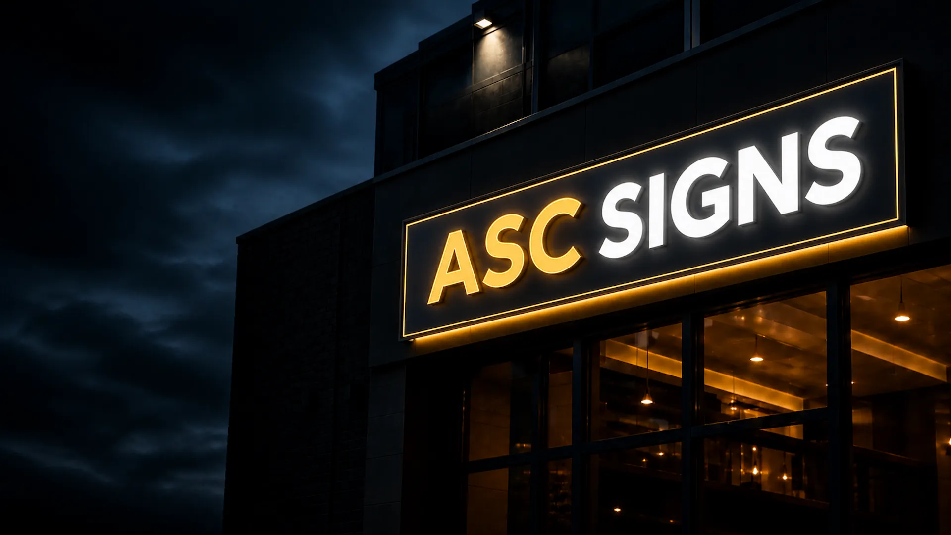 Custom LED light box storefront sign designed and installed by ASC Signs in Metro Vancouver