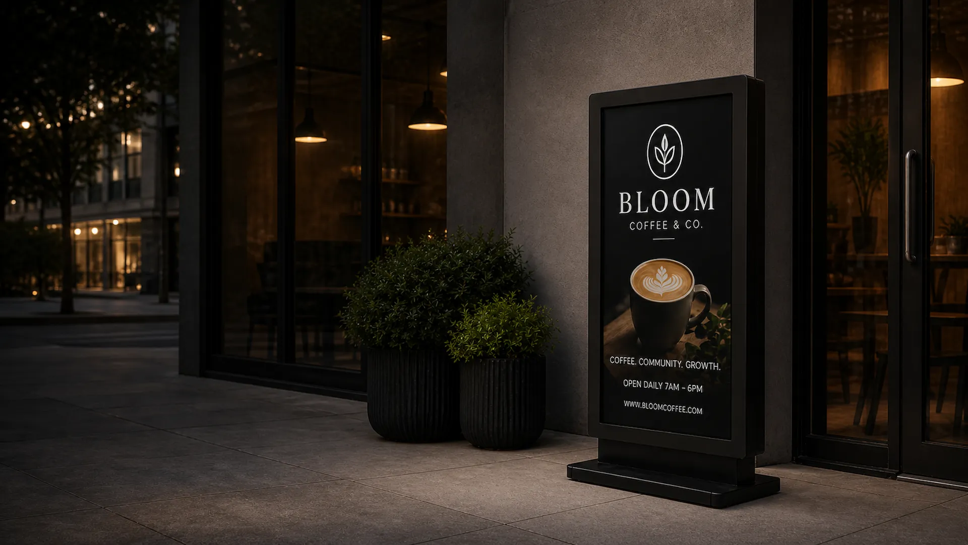 Commercial digital display integrated into a Metro Vancouver business