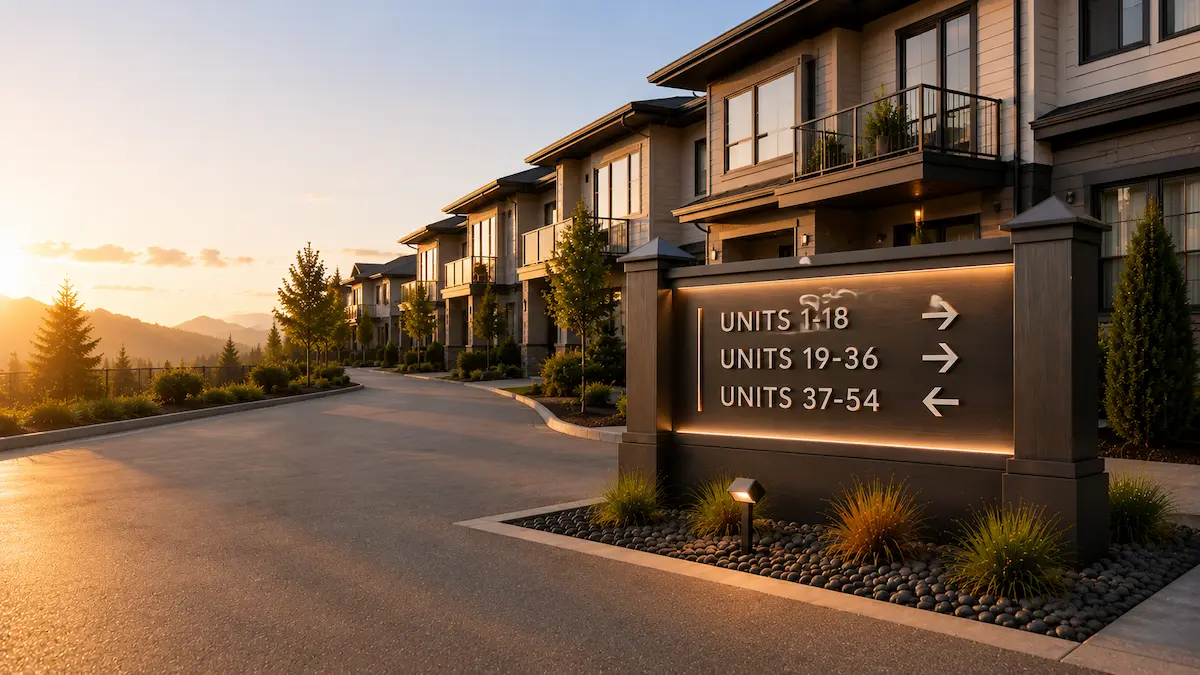 Directional address signs custom designed as premium house address signs and directional house signs for luxury residential properties.