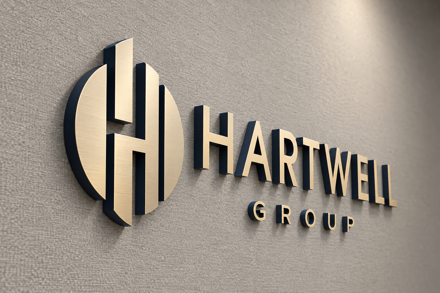 Original layered brushed-metal and acrylic reception sign concept