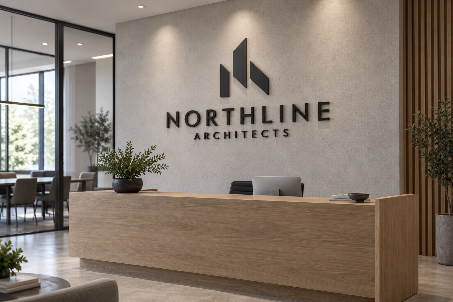 Original non-illuminated dimensional office logo concept